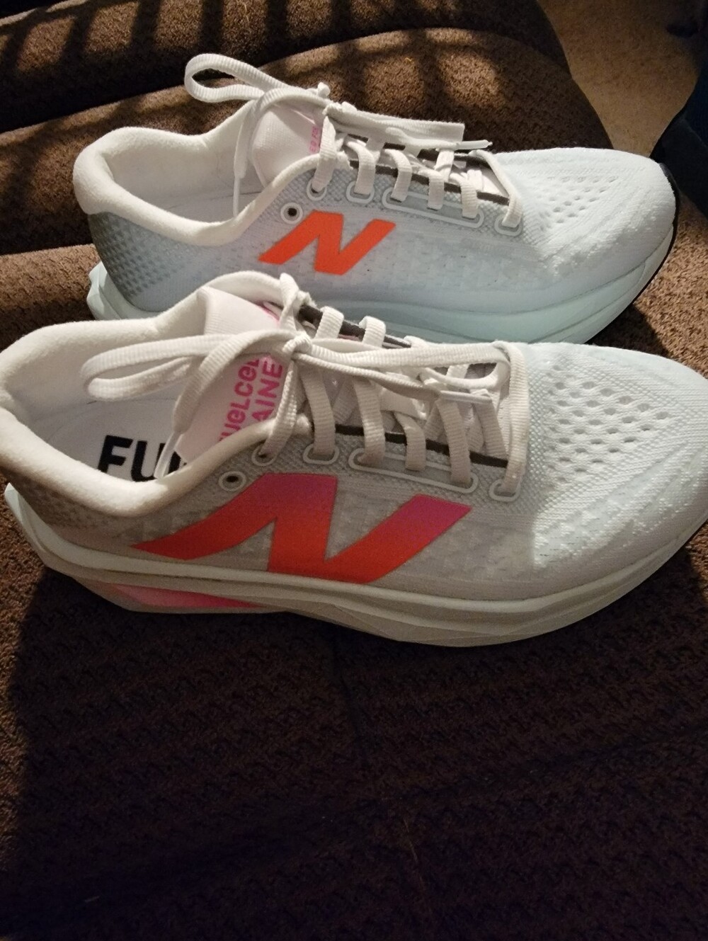 New Balance SC TRAINER Women's Light Blue Running Shoes - Pink-Orange Logo - Picture 2 of 16